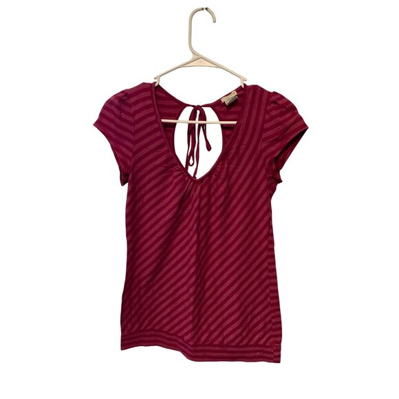 Vintage Y2k Maurices Womens Size Large Purple Diagonal Striped Pull Over Tshirt - Picture 1 of 3